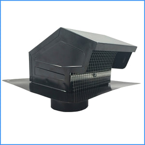 Builder's Best Black Metal Roof Vent Cap - 6" W/ Collar